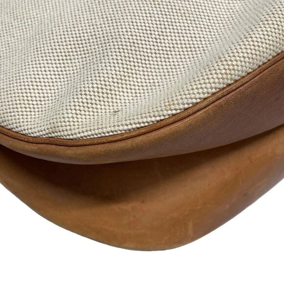 Auth HERMES Gao - Beige Brown Toile H Leather Square E Shoulder Bag - Picture 4 of 16